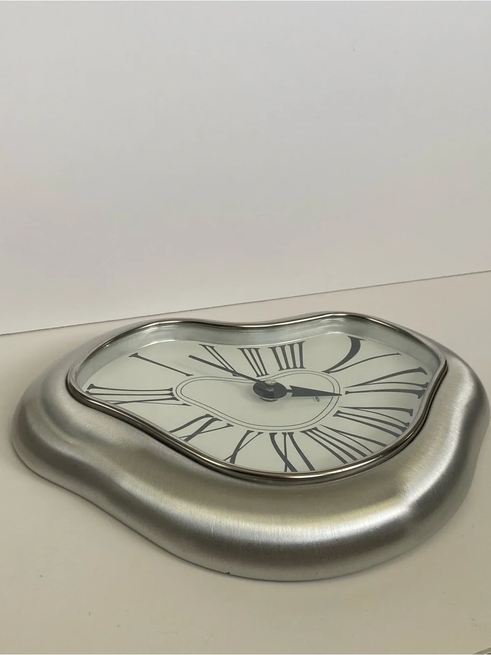 Vintage Kitch Verichron melting wall clock aluminum Salvador Dali inspired RARE